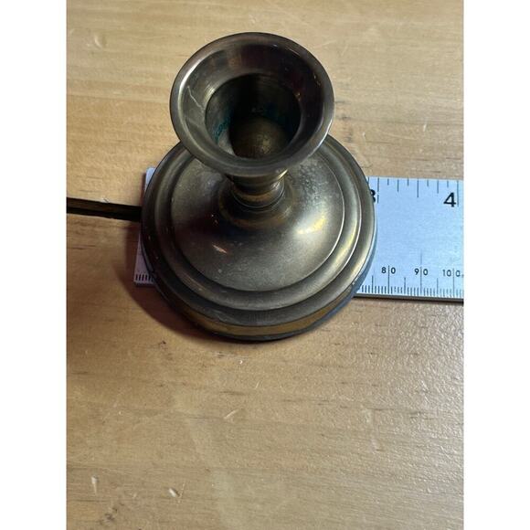 Vintage Small Brass Candle Stick Holder. 3" Tall. Round Base. Decor - Picture 7 of 7